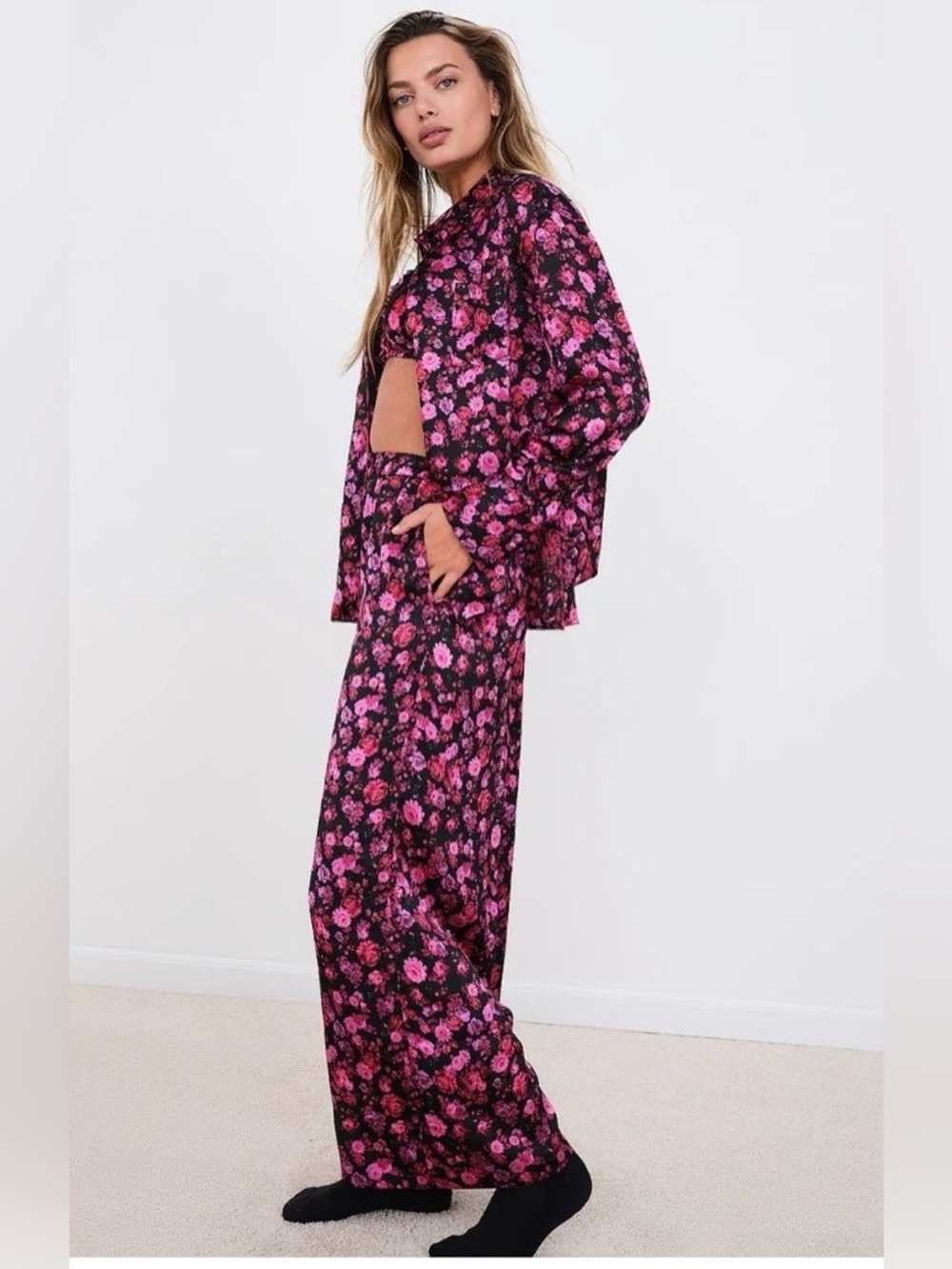 For Love & Lemons x Victoria's Secret Lola Long Sleeve and Pant Pajamas - Picture 3 of 16